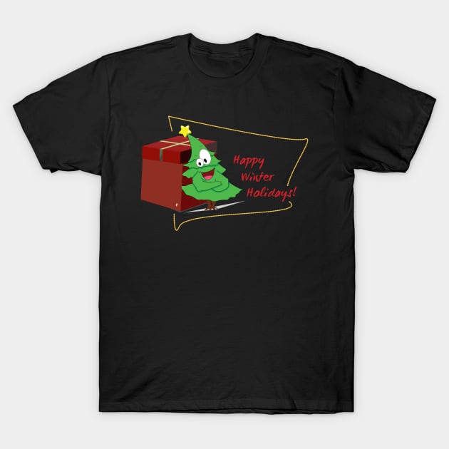 Happy Winter Holidays Greetings T-Shirt by fraga-ro